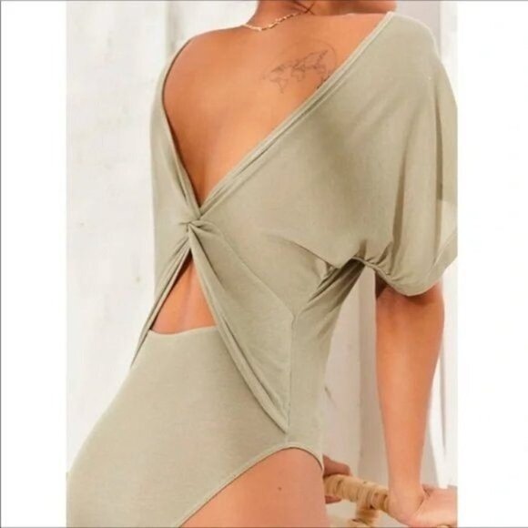 Free People Martini With a Twist Bodysuit Green​ - Picture 1 of 5